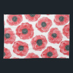 Popies watercolor towel<br><div class="desc">Red poppies painted with watercolors.</div>