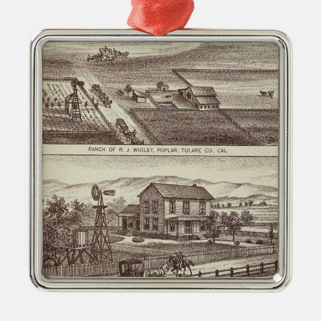 Poplar ranches metal ornament (Front)