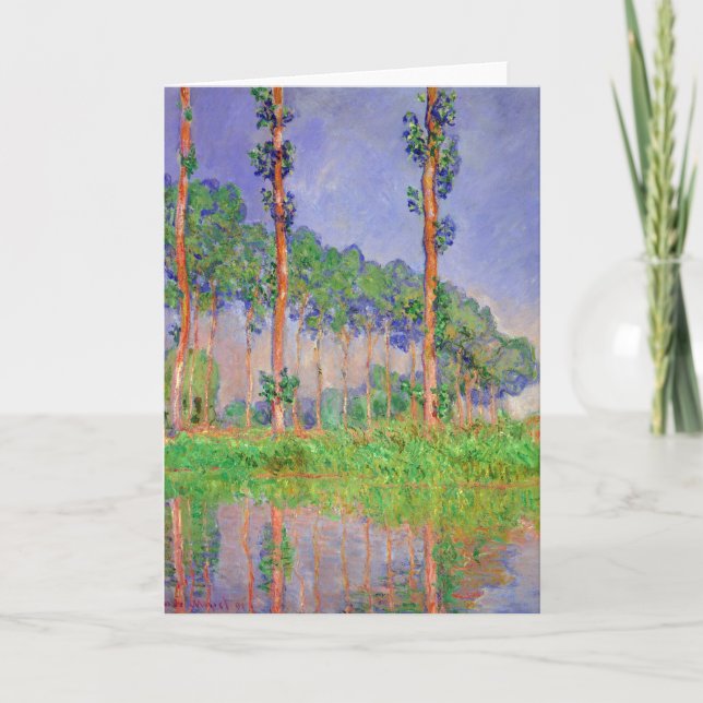 Poplar Trees Impressionism by Claude Monet Card (Front)