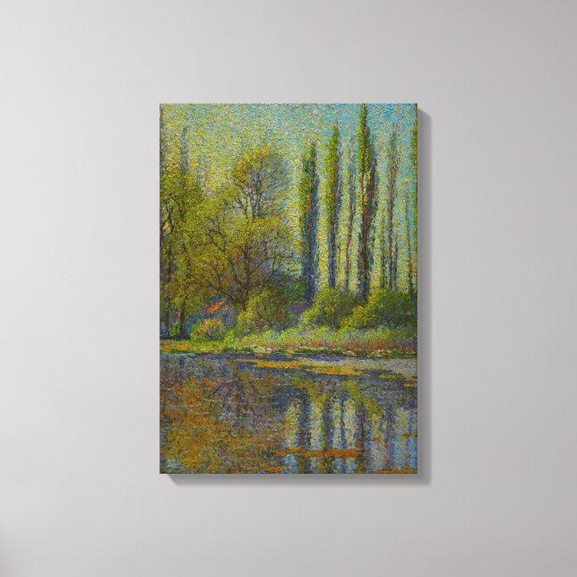 Poplar Trees in Spring (Utah Landscape) (USA Art) Canvas Print (Front)
