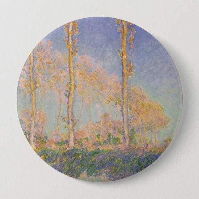 Poplars, impressionist landscape, Claude Monet Button (Front)
