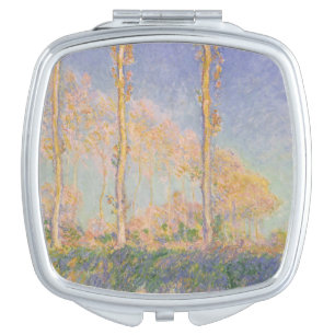 Poplars, impressionist landscape, Claude Monet Compact Mirror