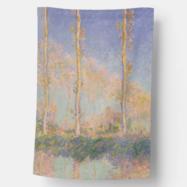 Poplars, impressionist landscape, Claude Monet House Flag (Front)