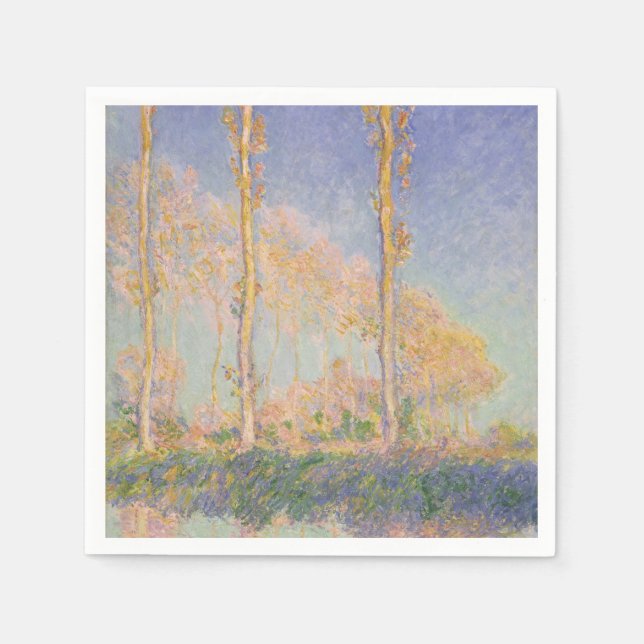 Poplars, impressionist landscape, Claude Monet Napkins (Front)