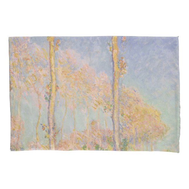 Poplars, impressionist landscape, Claude Monet Pillow Case (Front)