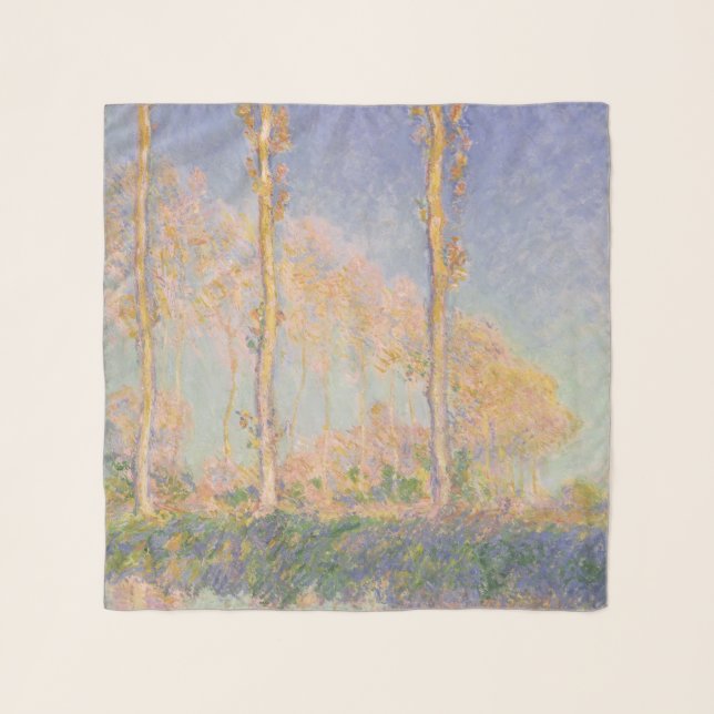 Poplars, impressionist landscape, Claude Monet Scarf (Front)
