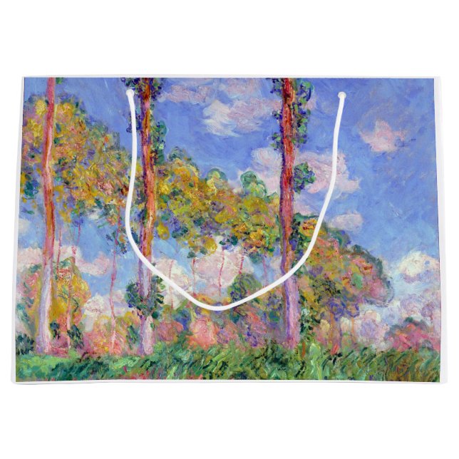 Poplars in the Sun, Monet Large Gift Bag (Front)