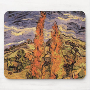 Poplars on Road Through Hills by Vincent van Gogh Mouse Pad