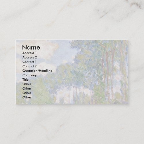Poplars On The Epte By Claude Monet Business Card