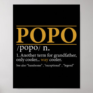 Popo Definition Fathers Day Gift Grandpa Gift Poster