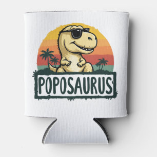 Poposaurus Dinosaur Grandpa Saurus Father's Day Can Cooler