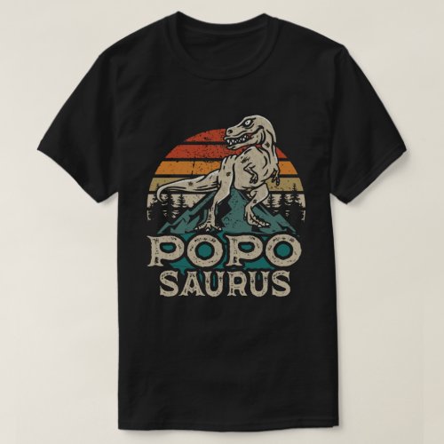 Poposaurus Dinosaur Grandpa Saurus Fathers Day T_Shirt