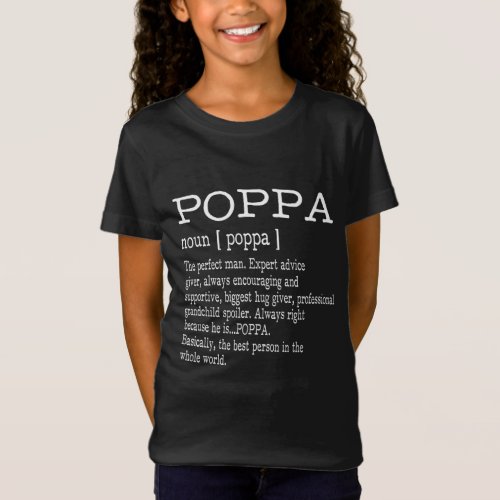 Poppa Definition Grandpa Fathers Day Gifts _ Men T_Shirt