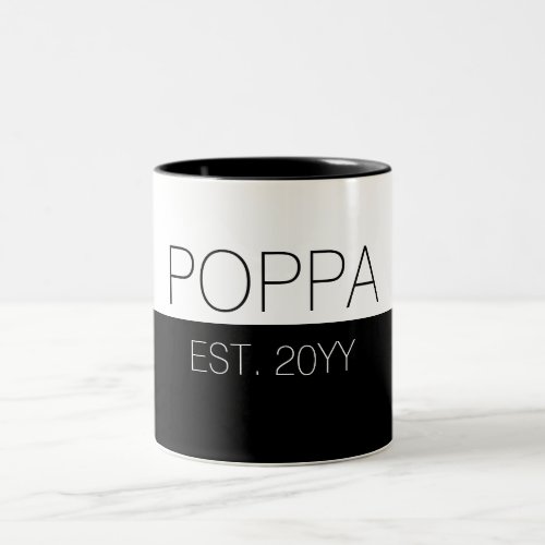 Poppa Established Gifts For Dad to be  Poppa est Two_Tone Coffee Mug