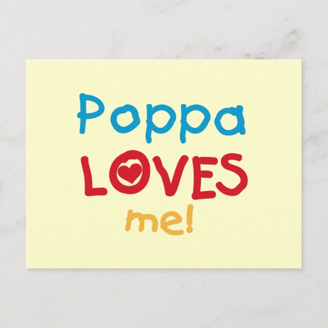 Poppa Loves Me T-shirts and Gifts Postcard (Front)