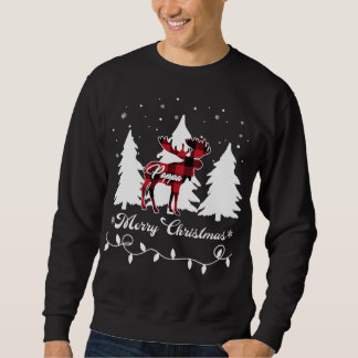 Poppa Moose Buffalo Red Plaid Christmas Matching F Sweatshirt