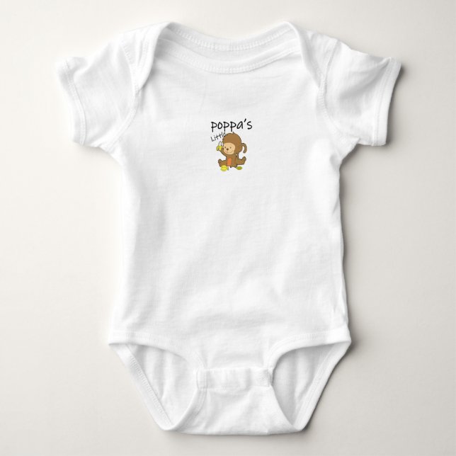 Poppa's Little Monkey Baby Bodysuit (Front)