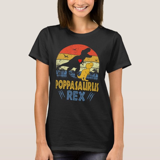Poppasaurus Rex Dinosaur Poppa Saurus Family Match T-Shirt (Front)