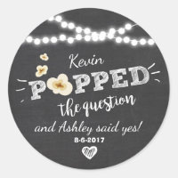 Popped the Question Engagement favor tag Sticker