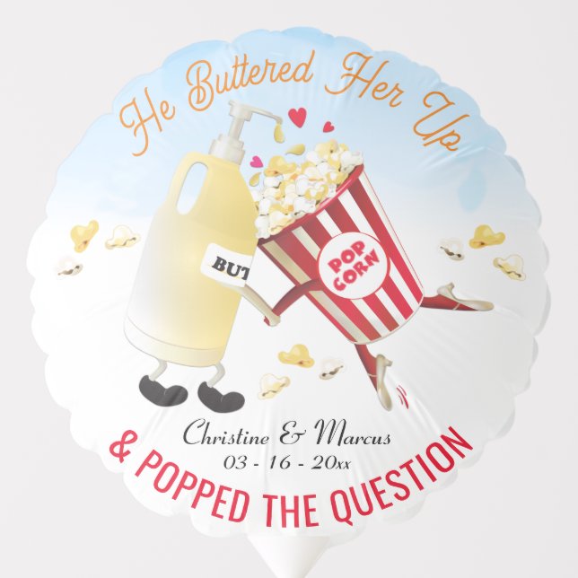 Popped The Question Funny Engagement Balloon (Front)