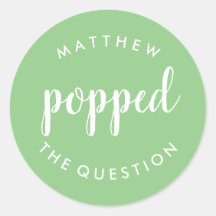 Popped the Question Sticker Sage Green