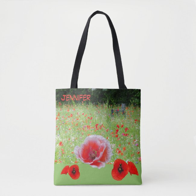 Poppes Field with Bench Cust. Tote Bag