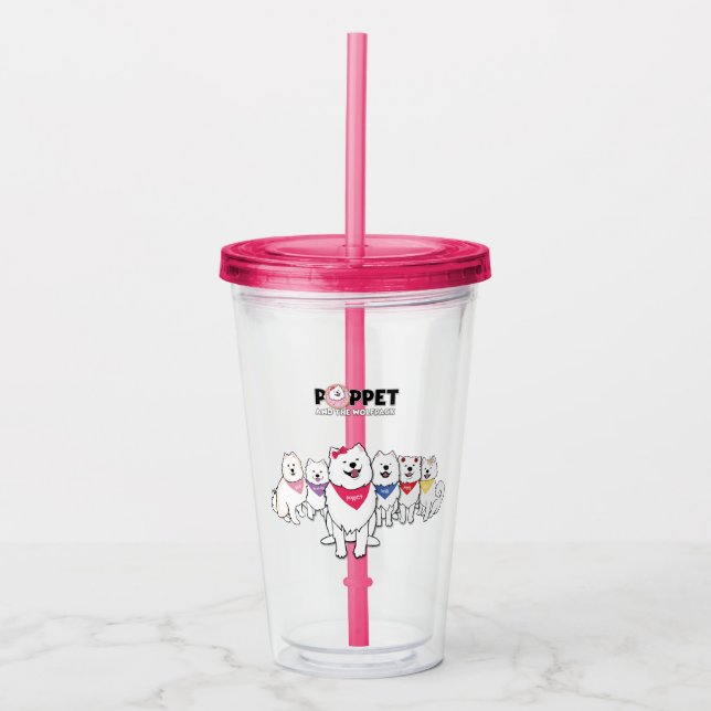 Poppet and the gang acrylic tumbler (Front)
