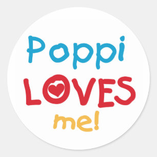 Poppi Loves Me T-shirts and Gifts Classic Round Sticker