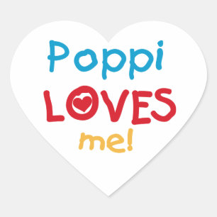Poppi Loves Me T-shirts and Gifts Heart Sticker