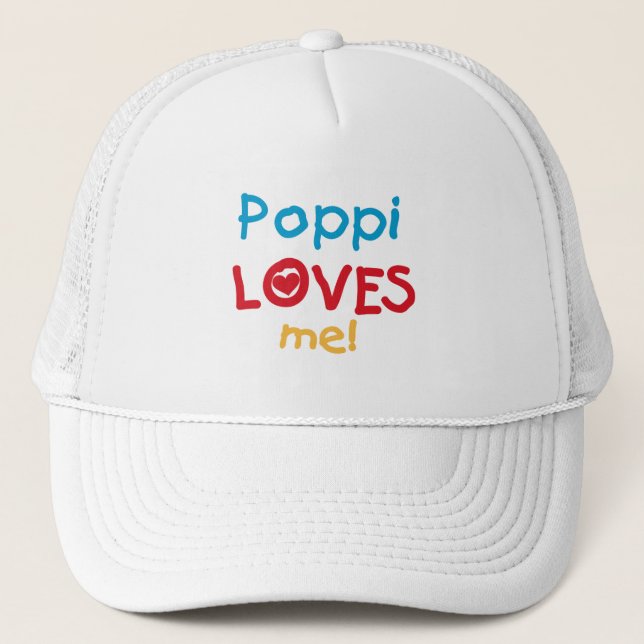 Poppi Loves Me T-shirts and Gifts Trucker Hat (Front)