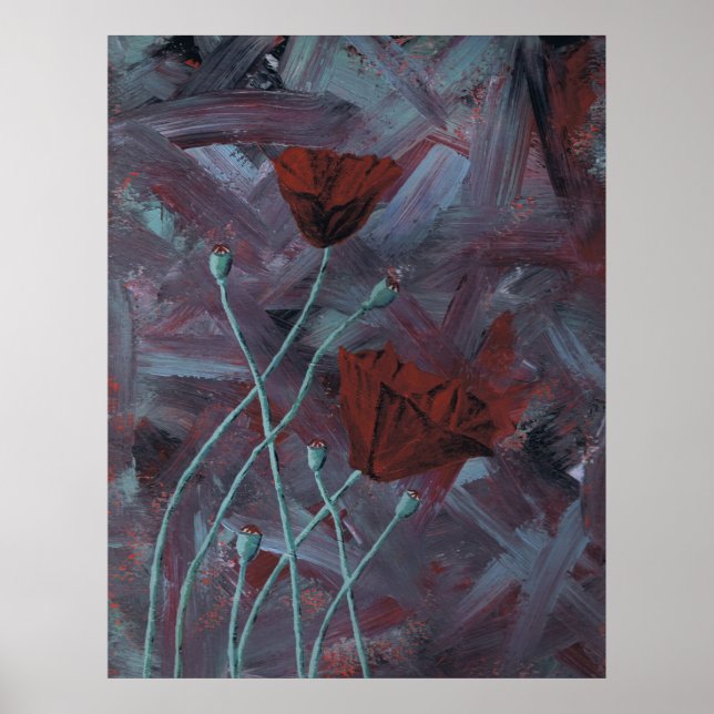 Poppies Abstract  Poster (Front)