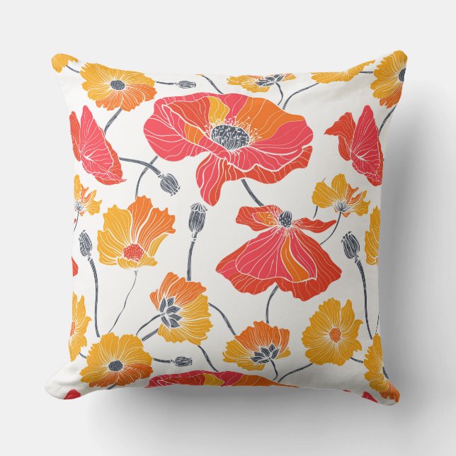 Poppies Accent Pillow (Front)