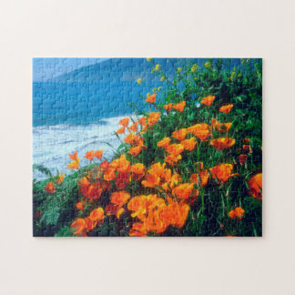 Poppies along the Pacific Coast near Big Sur Jigsaw Puzzle