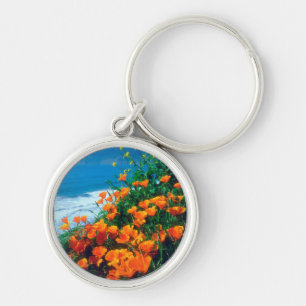 Poppies along the Pacific Coast near Big Sur Keychain