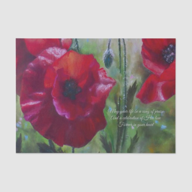 Poppies And A Prayer Decoupage Tissue Paper (Front)