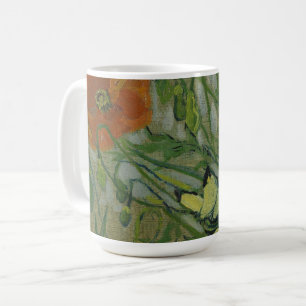 Poppies and Butterflies by Vincent Van Gogh Poste Coffee Mug