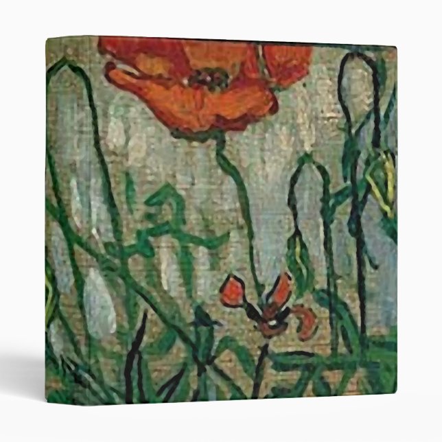 Poppies and Butterflies (F748) Van Gogh Fine Art Binder (Front/Spine)