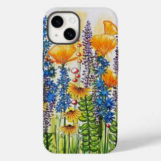 Poppies and Cornflower Case-Mate iPhone 14 Case