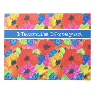 Poppies and Cornflowers Customizable Notepad