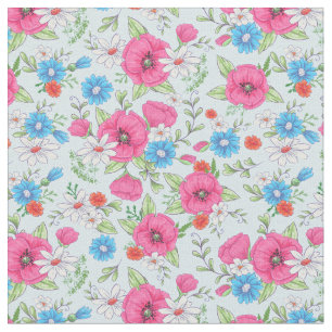 Poppies and Daisies Fabric