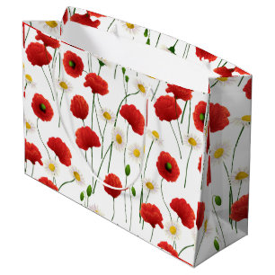 Poppies and daisies large gift bag