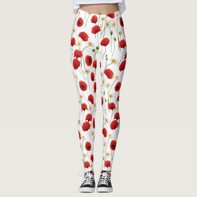 Poppies and daisies leggings (Front)