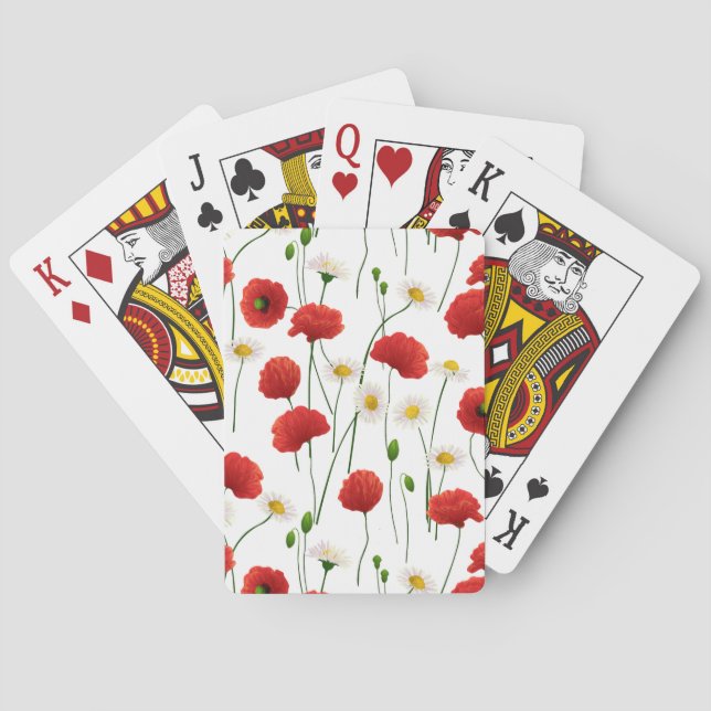 Poppies and daisies poker cards (Back)