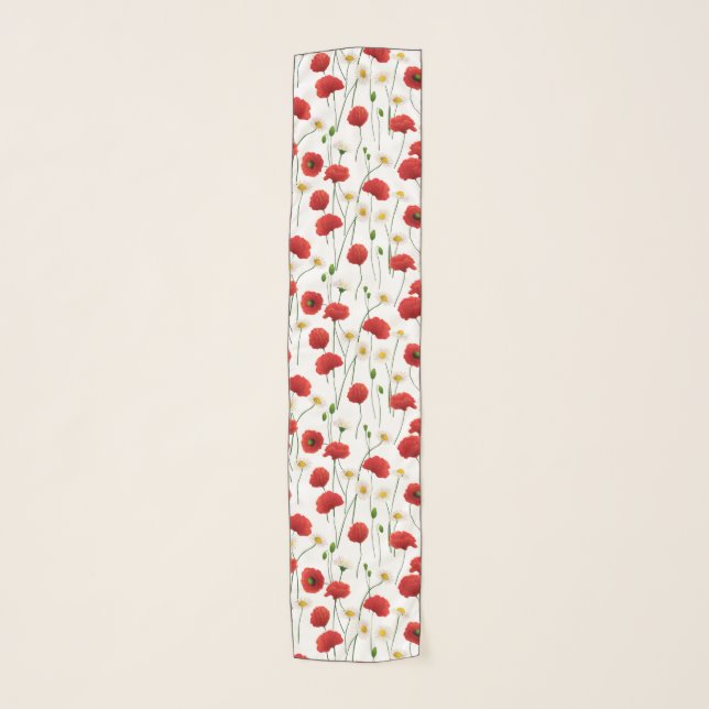 Poppies and daisies scarf (Front)