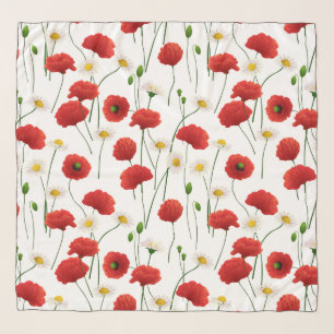 Poppies and daisies scarf