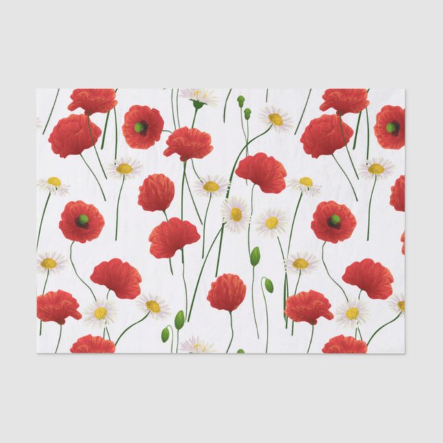 Poppies and daisies tissue paper (Front)