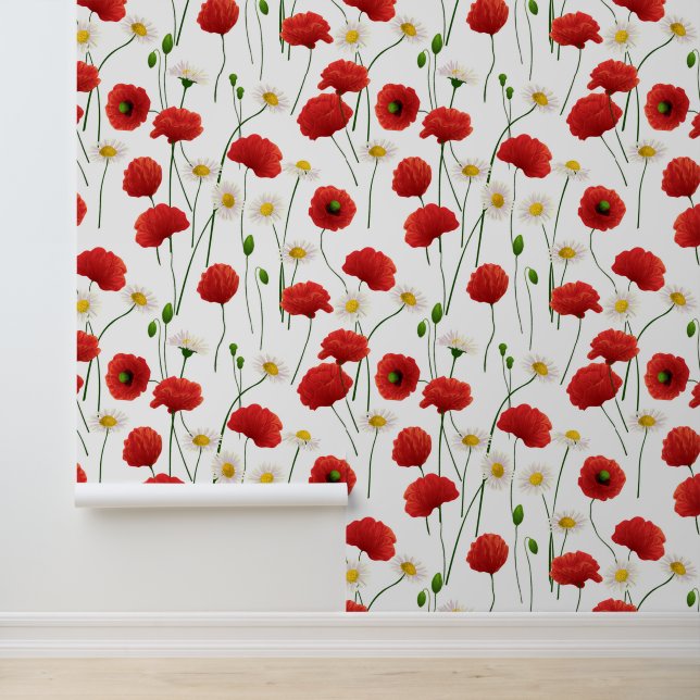 Poppies and daisies wallpaper  (Application)