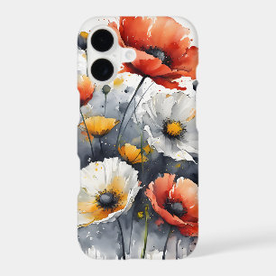 Poppies and daisies - Watercolor flowers iPhone 17 Case