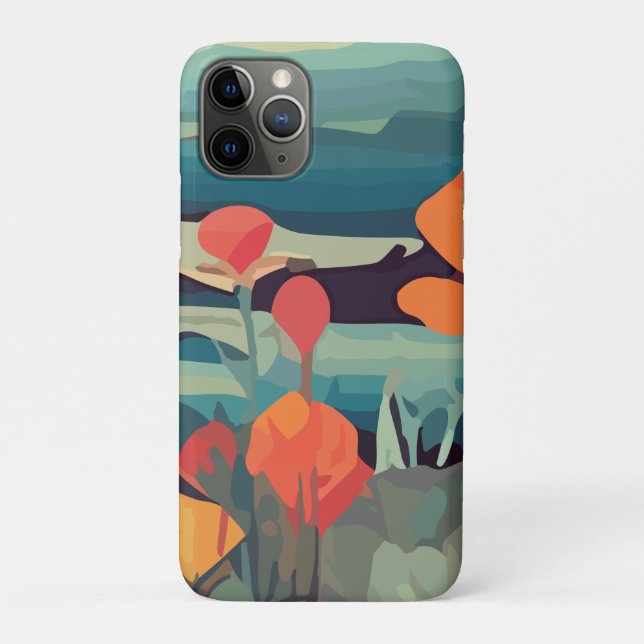 Poppies and fox tails Abstract flower field Case-Mate iPhone Case (Back)