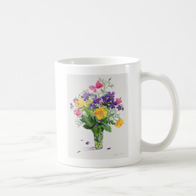 Poppies and Geraniums Coffee Mug (Right)